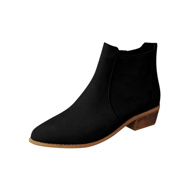 Details about  / Womens Ankle Flats Block Heels Work Ladies Chelsea Boots Girls School Shoes Size